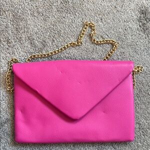 A New Day Pink Clutch with Gold Chain